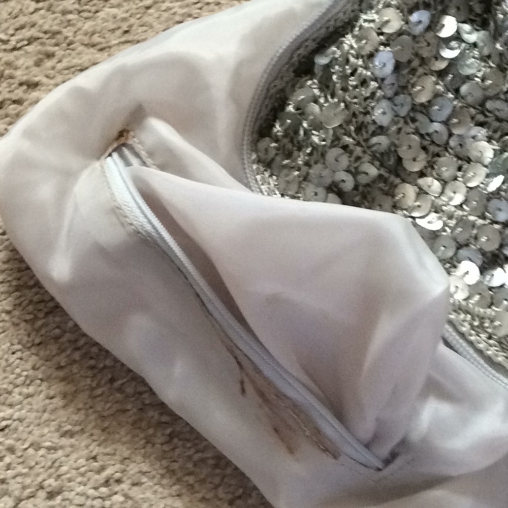 Silver sequin hobo purse - Picture 7 of 8